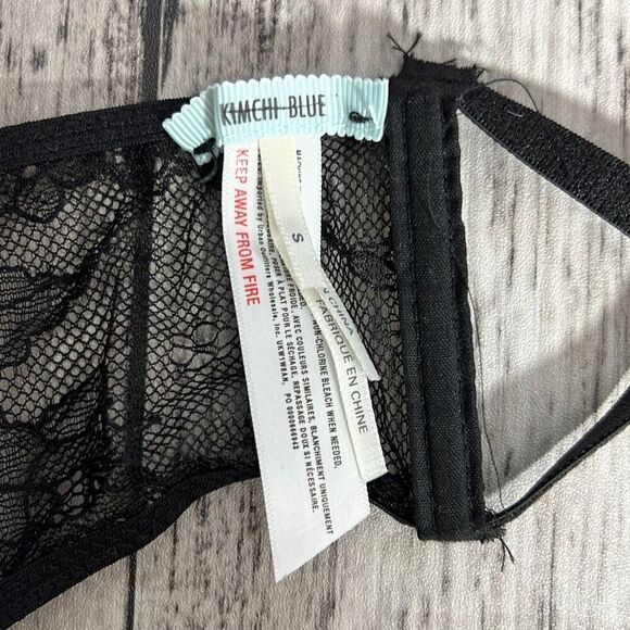 Kimchi Blue Women's Black Bandeau Bra Red Pink Triangle Bralette Small Lot of 2 - Picture 5 of 11